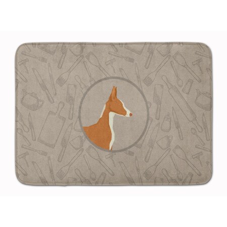 Carolines Treasures Ibizan Hound in the Kitchen Machine Washable Memory Foam Mat CK2192RUG
